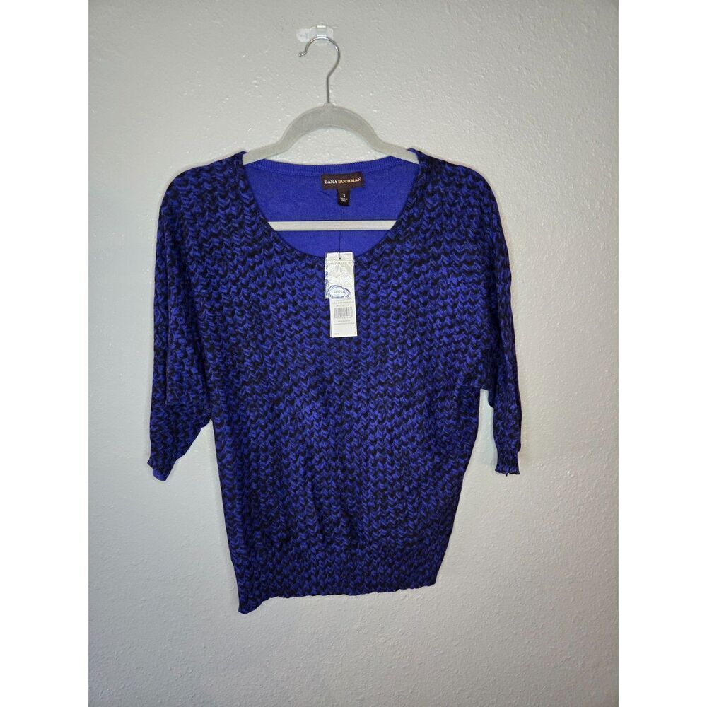 Dana Buchman Women's NWT Blue and Black Sweater Size Small